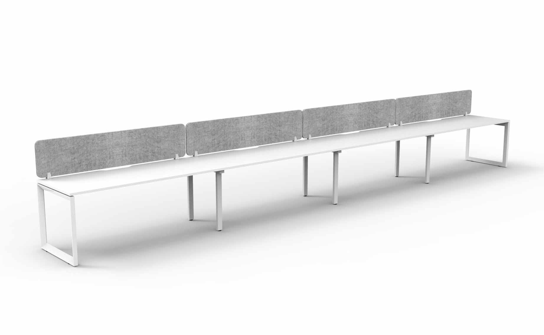 Loop 4 Person Single Sided Workstation - with Eco Screen